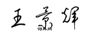 梁錦英王景輝草書個性簽名怎么寫