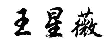 胡問遂王星薇行書個性簽名怎么寫