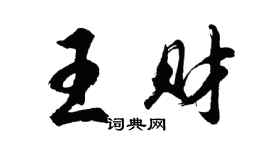 胡問遂王財行書個性簽名怎么寫