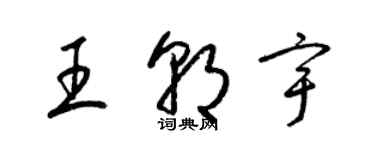 梁錦英王朝宇草書個性簽名怎么寫