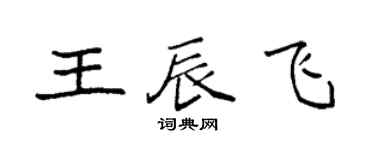 袁強王辰飛楷書個性簽名怎么寫