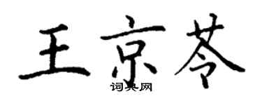 丁謙王京苓楷書個性簽名怎么寫