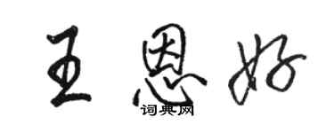 駱恆光王恩好行書個性簽名怎么寫