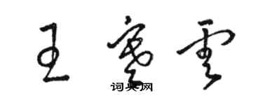 駱恆光王寒雲草書個性簽名怎么寫