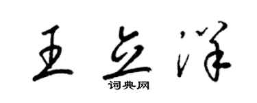 梁錦英王立洋草書個性簽名怎么寫