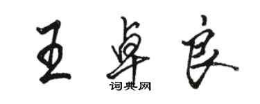 駱恆光王卓良行書個性簽名怎么寫