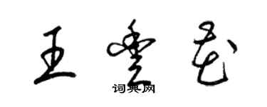 梁錦英王豐花草書個性簽名怎么寫