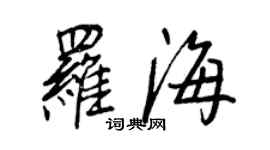 王正良羅海行書個性簽名怎么寫