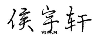 曾慶福侯宇軒行書個性簽名怎么寫