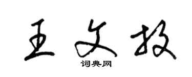 梁錦英王文放草書個性簽名怎么寫