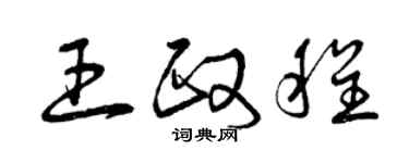 曾慶福王政程草書個性簽名怎么寫