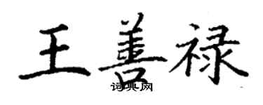 丁謙王善祿楷書個性簽名怎么寫