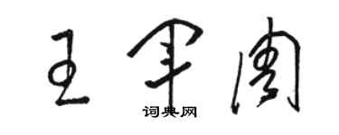 駱恆光王軍周草書個性簽名怎么寫