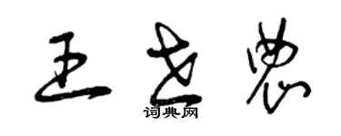 曾慶福王世農草書個性簽名怎么寫