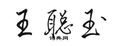 駱恆光王聰玉行書個性簽名怎么寫