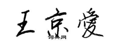 王正良王京愛行書個性簽名怎么寫