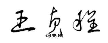 曾慶福王貞程草書個性簽名怎么寫