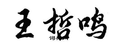 胡問遂王哲鳴行書個性簽名怎么寫