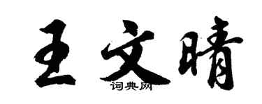 胡問遂王文晴行書個性簽名怎么寫