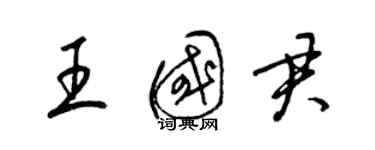 梁錦英王國君草書個性簽名怎么寫