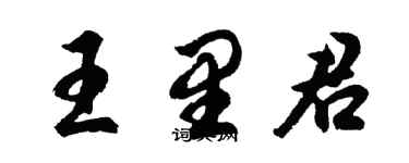 胡問遂王里君行書個性簽名怎么寫