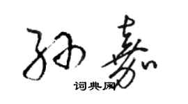 駱恆光孫嘉草書個性簽名怎么寫