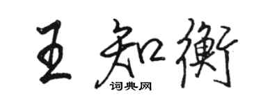 駱恆光王知衡行書個性簽名怎么寫