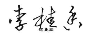 駱恆光李桂香草書個性簽名怎么寫