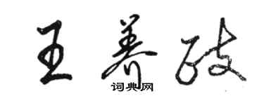 駱恆光王養政行書個性簽名怎么寫