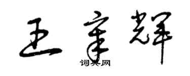 曾慶福王章輝草書個性簽名怎么寫