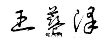 曾慶福王藍澤草書個性簽名怎么寫