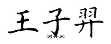 丁謙王子羿楷書個性簽名怎么寫