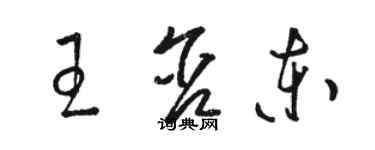 駱恆光王含東草書個性簽名怎么寫