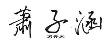 駱恆光蕭子涵行書個性簽名怎么寫