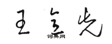 駱恆光王意先草書個性簽名怎么寫