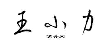 梁錦英王小力草書個性簽名怎么寫