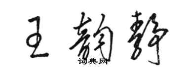 駱恆光王韻靜草書個性簽名怎么寫