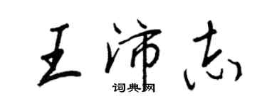王正良王沛志行書個性簽名怎么寫