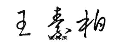 駱恆光王素柏草書個性簽名怎么寫