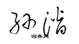 駱恆光孫潛草書個性簽名怎么寫