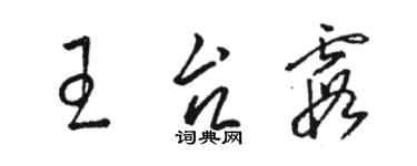 駱恆光王台霞草書個性簽名怎么寫