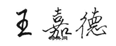 駱恆光王嘉德行書個性簽名怎么寫