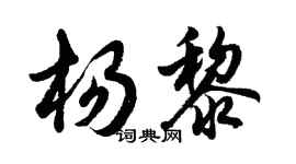胡問遂楊黎行書個性簽名怎么寫