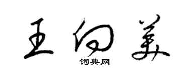 梁錦英王向美草書個性簽名怎么寫