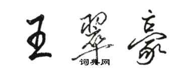 駱恆光王翠豪行書個性簽名怎么寫