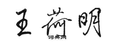 駱恆光王荷明行書個性簽名怎么寫