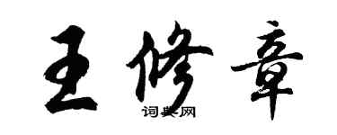 胡問遂王修章行書個性簽名怎么寫