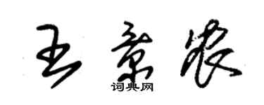 朱錫榮王景農草書個性簽名怎么寫