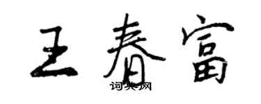 曾慶福王春富行書個性簽名怎么寫