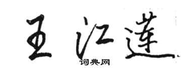 駱恆光王江蓮行書個性簽名怎么寫